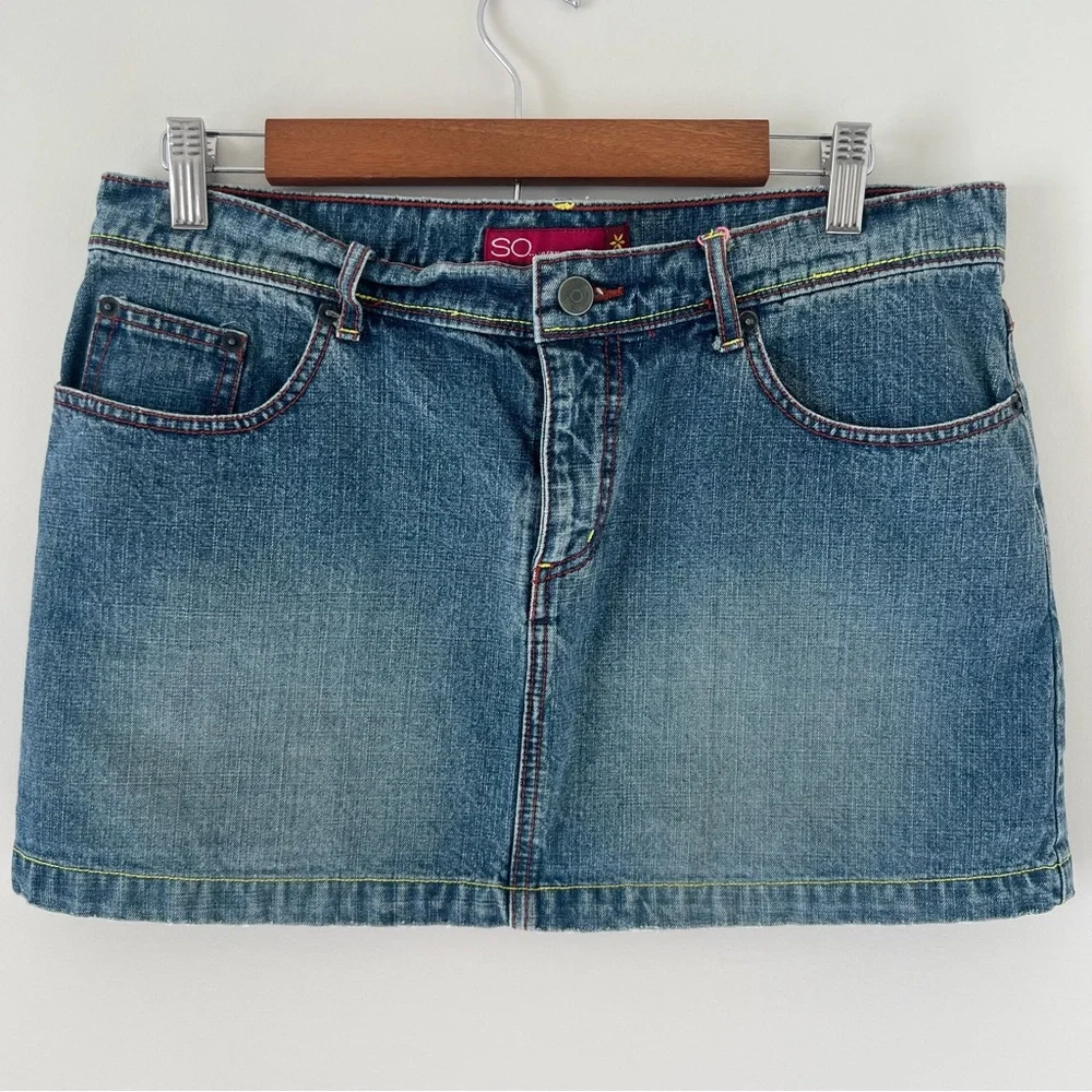Y2k SO Denim Mini Skirt